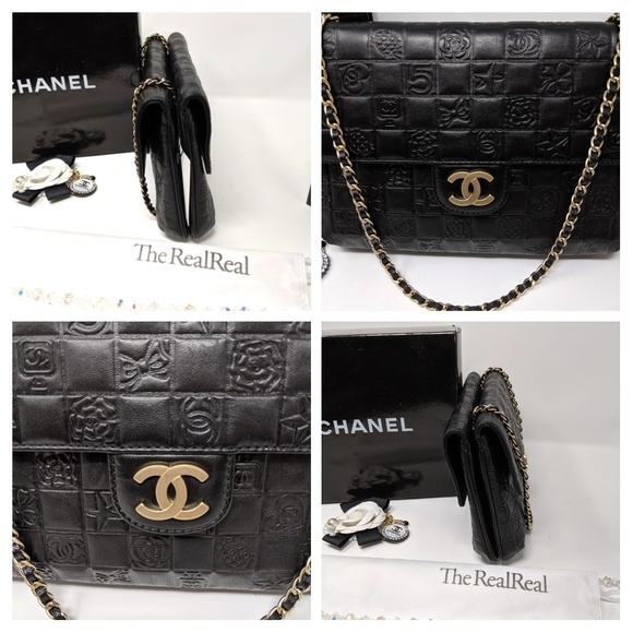 🎉HP🎉CHANEL Black Precious Symbols Double Flap - Picture 7 of 8